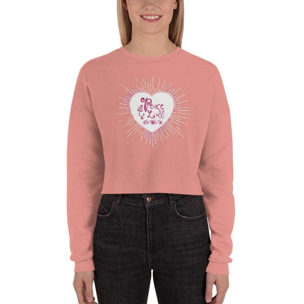 Heart Full of Peace & Luv Crop Sweatshirt